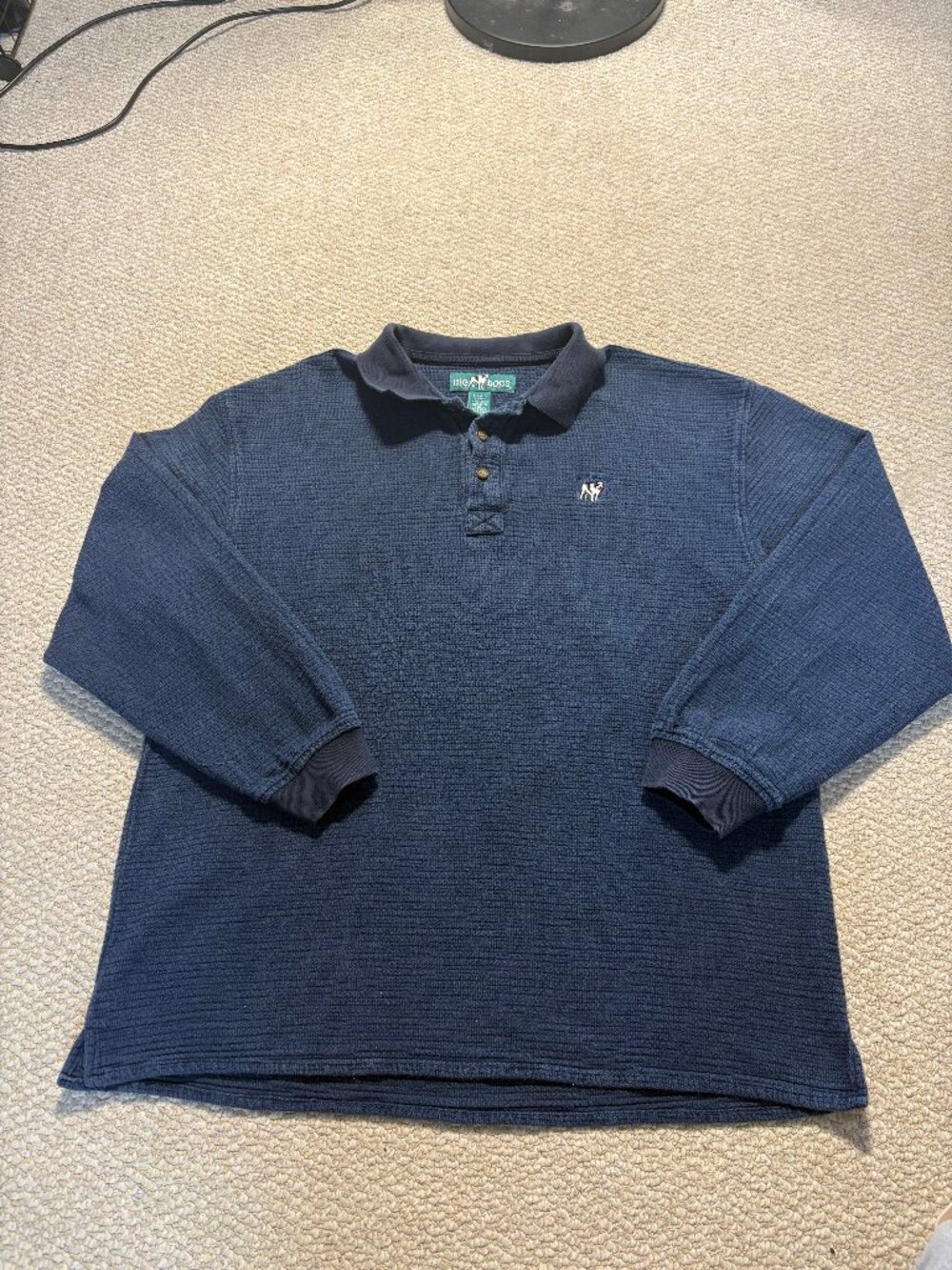 Big Dogs Navy Blue Thermal Henley Shirt - XL